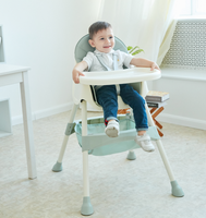 Kaki — chaise haute pliante en plastique, 2 pièces, table de jeu réglable en hauteur, pour restaurant, pour bébé