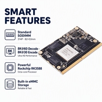 Carte mère Rock.chip Edge AI Core 8K 6 TOPS NPU 32 Go LPDDR MIPI CSI avec 2x Gigabit WiFi6 Debian 11 RK3588 Système sur Module