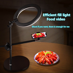 Supporto per Telefono con Luce LED ad Anello per Selfie, Accessori per Telefoni da Scrivania, per Riprese dall'Alto, Prodotti, Live Streaming e Zoom con Base Rotonda - Product Image 3