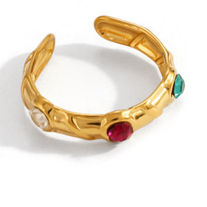 Animal Design Stainless Steel <b>Ring</b> With Pearl And Zircon Inlay Adjustable <b>Opening</b> 18K Gold Plated Unisex Fashion Jewelry - Product Image 5