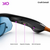   Lunettes de cyclisme intelligentes 5.3, charge magnétique, 4-5 heures de lecture de musique, portée de 10 m, contrôle par bouton, lunettes de sport d'extérieur