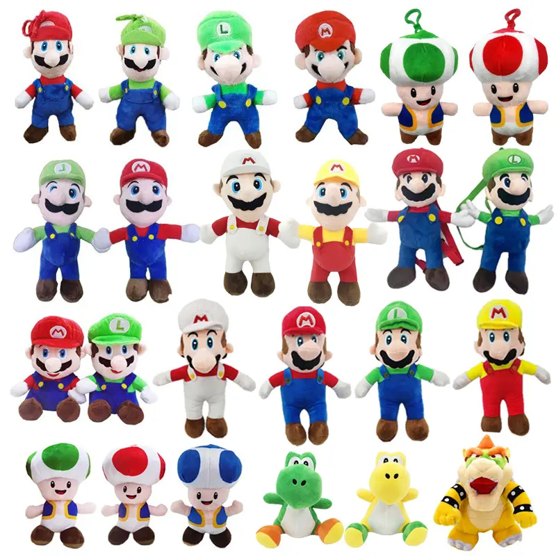 Fabricants vente en gros 11 styles de jouets en peluche The Super Mario Bros jeux de dessins animés films entourant les poupées cadeaux pour enfants