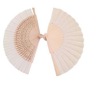 Éventail portable en bois peint et tissu pour femme, design naturel, prêt à être expédié en gros, idéal pour les fêtes et les raves - Product Image 2