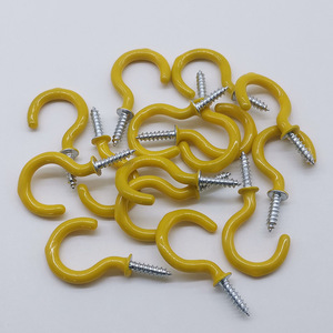 Plastic Coated Sheep Eye Ring Self Tapping <b>Screws</b> 1/4 <b>Inch</b> Rust Proof Photo Frame Hooks General Industry Use - Product Image 1
