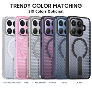 Coque de protection antichoc à couverture intégrale en maille creuse avec support magnétique dissimulé en métal pour <span class=keywords><strong>Xiaomi</strong></span> 17T POCO X8 Pro - Product Image 5