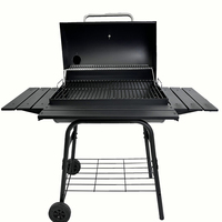 Nouveau barbecue à charbon de bois 2026, grand barbecue avec étagères latérales pliables, pour camping en extérieur