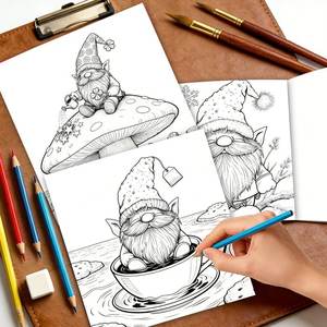 Libro para Colorear de Gnomos al por Mayor para Adultos y Niños, Regalos para Fiestas de Cumpleaños y Días Festivos, Libros de Aprendizaje para Niños, Servicios de Impresión de Libros para Colorear - Product Image 3