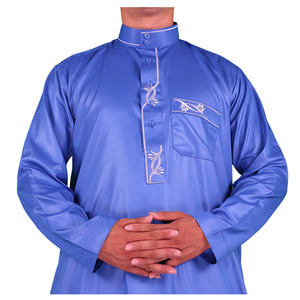Ropa musulmana tradicional de nuevo diseño de alta calidad, tela brillante, manga larga, hombres musulmanes, Thobes - Product Image 2