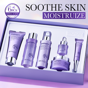 BIOAQUA - Set <span class=keywords><strong>de</strong></span> 6 <span class=keywords><strong>Productos</strong></span> <span class=keywords><strong>para</strong></span> <span class=keywords><strong>el</strong></span> <span class=keywords><strong>Cuidado</strong></span> <span class=keywords><strong>de</strong></span> <span class=keywords><strong>la</strong></span> <span class=keywords><strong>Piel</strong></span> con Colágeno Recombinante Tipo III, Hidratante, Nutritivo y Reafirmante - Product Image 1