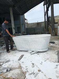 Baignoire autoportante en pierre solide, design moderne pour les salles de bain d'hôtels et de villas, finition mate sans joint, vente en gros OEM/ODM - Product Image 6