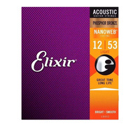 Cordes de guitare Elixir, ensembles de cordes en laiton enduites sous vide, cordes de guitare folk, fils enduits en bronze phosphoreux et laiton, ensemble complet