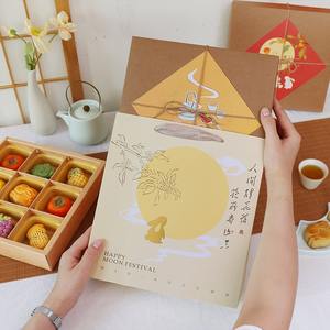 Изготовленная на заказ коробка для закусок из крафт-бумаги 9 отсеков Коробка для десерта печенье пончик подарочная коробка - Product Image 2