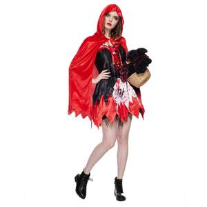 En stock: Nuevo disfraz clásico de Caperucita Roja sangrienta y aterrador para Halloween, ideal para actuaciones escénicas, venta al por mayor. - Product Image 3