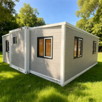 Maison conteneur pliable et extensible à double aile, toutes saisons, 20 pieds, cabane portable pour la plage et le camping