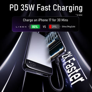 LISEN 2026 – <span class=keywords><strong>Batterie</strong></span> <span class=keywords><strong>externe</strong></span> portable améliorée 20000 mAh avec charge rapide USB-C 35W pour iPhone 17, 16 et <span class=keywords><strong>Samsung</strong></span> S25 - Product Image 4