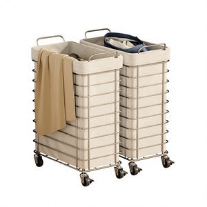 Cesto Portabiancheria con Ruote Grande Capacità, Fodera in Tessuto Rimovibile, Ruote con Freno, Impermeabile e Resistente per Vestiti Sporchi - Product Image 4