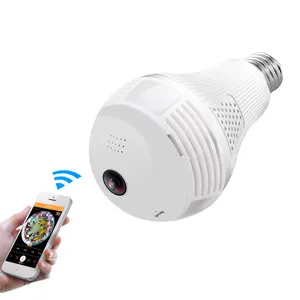 Dropshipping V380 Wifi Light Bulb Panoramic Camera 1080p Hd Lamp Holder Home Security Wireless Spotlight Camera