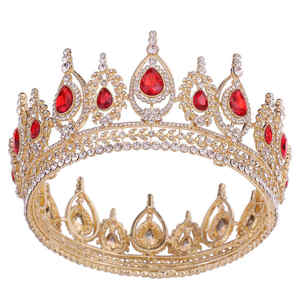 巴洛克奢华全皇后庆典婚礼头饰皇冠水晶水钻新娘头带皇冠配件舞会合金 - Product Image 2