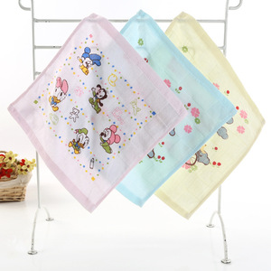 Toalla cuadrada estampada de doble capa de algodón puro, 27x27 Cm, patrón de dibujos animados para bebés y niños pequeños, uso doméstico - Product Image 4
