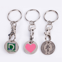 Porte-clés de supermarché, pièces de monnaie, caddie en métal avec porte-clés, 100 pièces