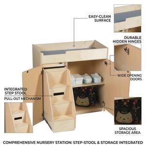 Table à langer multifonctionnelle pour la maternelle, table à couches Montessori pour bébés, mobilier de chambre pour salle de classe, garderie, crèche - Product Image 2
