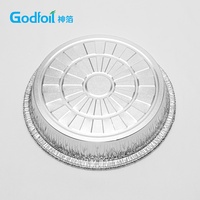 Plat rond en aluminium de 9 pouces de haute qualité, jetable, pour friteuse à air, avec couvercle, en aluminium alimentaire