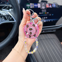 Porte-clés de luxe en cristal coloré, pendentifs breloques style western, chapeau de cowboy, porte-clés western pour accessoires de clés de voiture