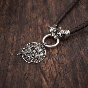 Norse Odin Viking <strong>Pendant</strong> with Raven Wolf <strong>Thor</strong> <strong>Hammer</strong> Mjolnir Symbol Vintage Scandinavian Necklace Jewelry for Men 9 Styles - Product Image 5