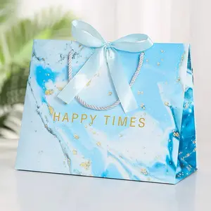 Luxury Custom Gift Packaging Paper Bag With Ribbon