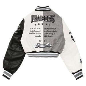 New Trendy Printed Women's Varsity Jacket Customized Embroidery Breathable Canvas Fabric Customized Color Size Winter <b>Stand</b> - Product Image 6