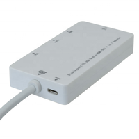 Thunderbolt Port Mini 1080P, Kabel Adaptor Konverter DP 4 Dalam 1 HUB Ke HDMI VGA DVI Audio Micro USB