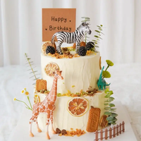 Girafe Lion Tigre Éléphant Gâteau Topper Animaux Fête D'anniversaire Décor Gâteau Décor Baby Shower Enfants Forêt Jungle Safari Fête Cadeau