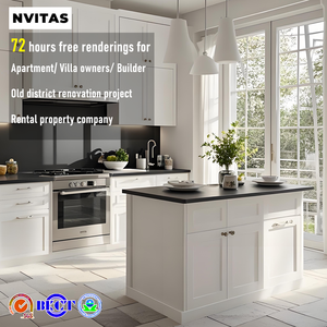 Nvitas Shaker cửa Thiết kế ván ép ván ép MDF Modular tủ bếp tủ cho phòng ăn với ngăn kéo bồn rửa - Product Image 1