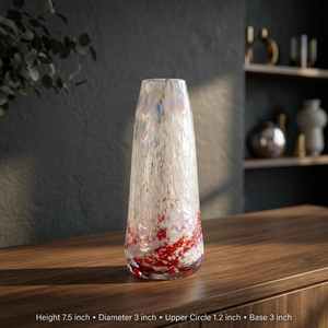 Florero Decorativo de Vidrio Transparente con Diseño Moderno y Texturizado para Sala de Estar, Dormitorio, Oficina, Decoración de Mesa, Boda - Product Image 3