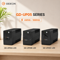 UPS Standby 450VA 240W 120Vac 50Hz AVR dengan Layar LED dan Baterai 12V 4.5Ah untuk Komputer Kantor dan Cadangan Daya Jaringan