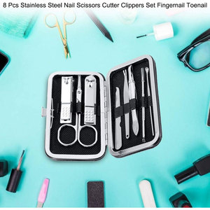 Ensemble de manucure en acier inoxydable avec étui en cuir, ciseaux personnalisés, kit d'instruments de soin des ongles, logo couleur personnalisé, vente en gros - Product Image 5