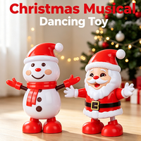 Poupée de Noël et Bonhomme de Neige Électrique Dansante AJB avec Lumières, Chant et Musique – Cadeau de Noël pour Enfants