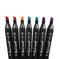 Ensemble de stylos marqueurs artistiques à pointe oblique avec logo personnalisé, encre permanente pour papier, 60/80/168/262 couleurs, vente en gros