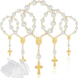 Mini Rosarios, Rosarios <span class=keywords><strong>de</strong></span> Bautizo, Rosarios <span class=keywords><strong>de</strong></span> Dedo en Bolsas <span class=keywords><strong>de</strong></span> Organza para Primera Comunión, Bautizos, Bodas, Recuerdos <span class=keywords><strong>de</strong></span> Fiesta - Product Image 1