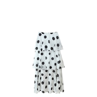Personnaliser été Vintage gilet Midi jupe ensemble femmes deux pièces tenue tissé en mousseline de soie sans manches longue gâteau imprimé robe douce ensemble