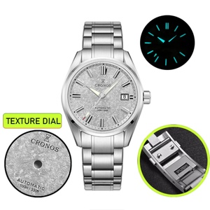 Cronos Men <b>Watch</b> 39mm <b>Automatic</b> Wristwatches White Dial Solid Links Sapphire 10 ATM L6037M - Product Image 3
