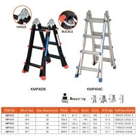 Échelle télescopique à cadre Échelle d'extension compacte en aluminium de Échelle de pliable portable multifonctionnelle