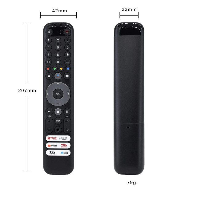 TV Voice Remote Control RC833 Fixed Code Digital LED Display 10m Range 32 Buttons for TCL C645/C745/C845 Series