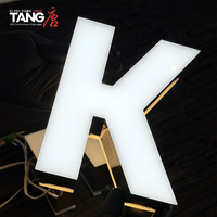 Lettres lumineuses LED sans cadre en or rose électroplaqué, étanches IP65, super lumineuses, à double éclairage, pour enseignes publicitaires