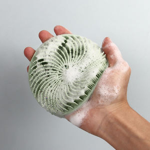 Guanto a due lati Design morbido in <span class=keywords><strong>Silicone</strong></span> spazzolino da doccia per il lavaggio del corpo bagno esfoliante Scrubber per il massaggio della pelle per bambini adulti - Product Image 6