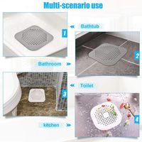 Protection universelle en silicone antidérapante pour drain de douche, filtre à cheveux facile à nettoyer, bouchon plat en silicone pour évier