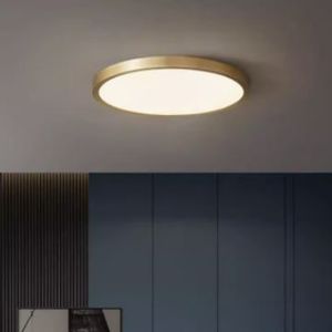 Italian Minimalist LED <b>Ceiling</b> <b>Light</b> Modern Simple All-Copper Black Ultra-Thin for Bedroom Balcony <b>Hallway</b> with 6000K CCT - Product Image 3