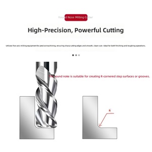 Fraise à rayonner HRC55 à 3 dents pour aluminium, pour coupe haute vitesse, ODM/OEM, hélice 35° - Product Image 4