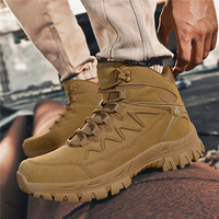 Bottes tactiques personnalisées OEM en daim de vache du désert avec doublure en mesh imperméable, protection des orteils, antidérapantes, grande taille 47 pour hommes