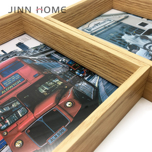 Tự Nhiên Gỗ Sồi Phong Cách Cắt Dán Hình Ảnh Khung Với Kính Hiển Thị <span class=keywords><strong>3</strong></span> Mở Gia Đình Đa Hình Ảnh Khung Cho Tường Treo - Product Image 5